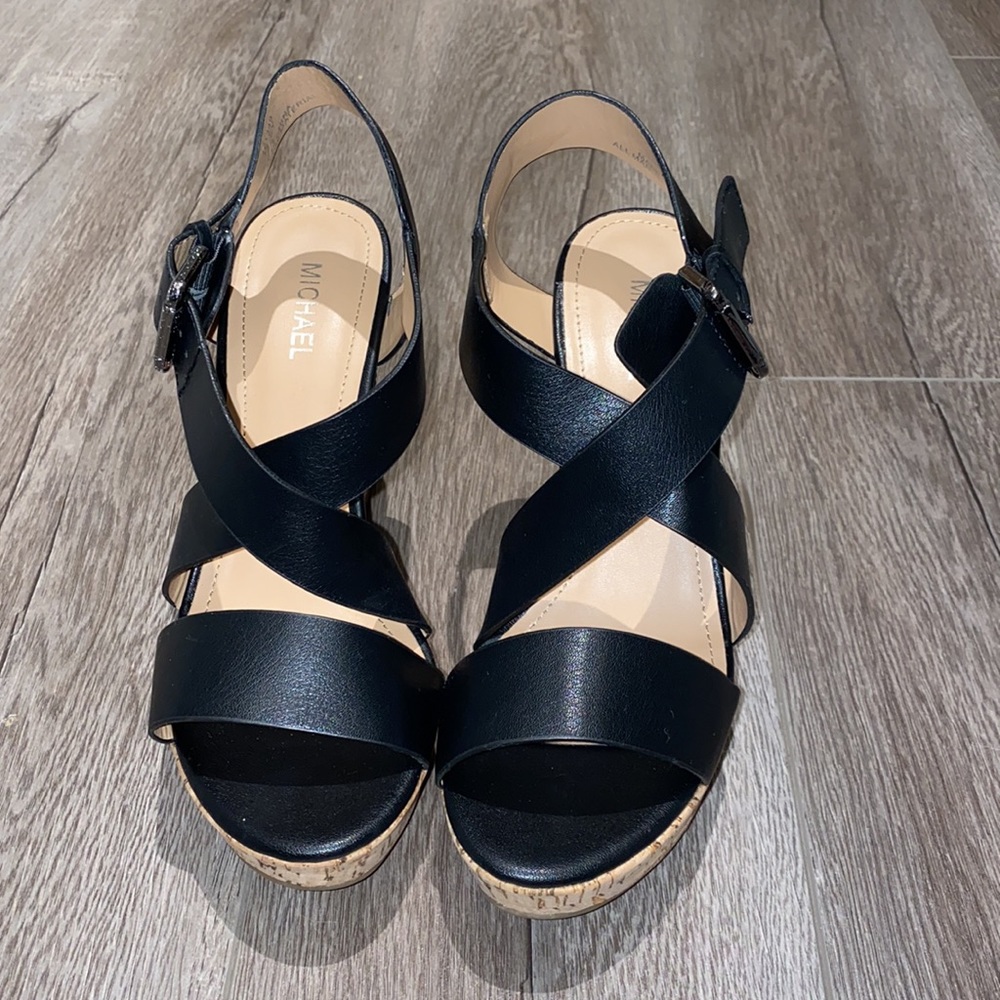 MICHAEL Black Wedges - Style Riley